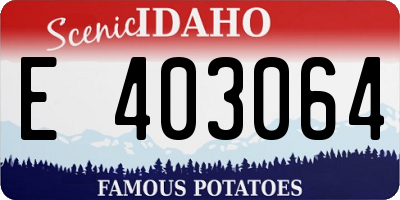 ID license plate E403064