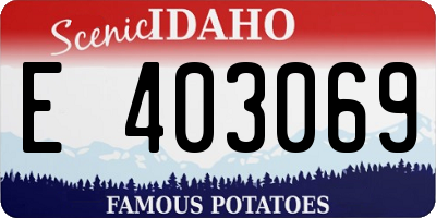 ID license plate E403069
