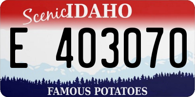 ID license plate E403070