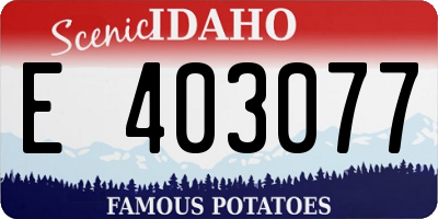 ID license plate E403077