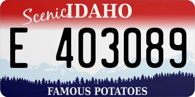 ID license plate E403089
