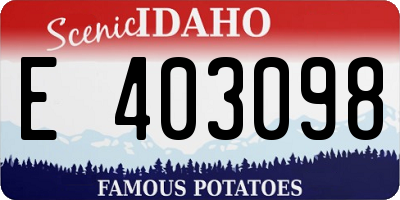 ID license plate E403098