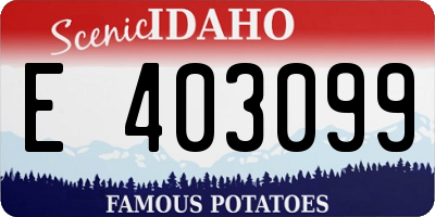 ID license plate E403099