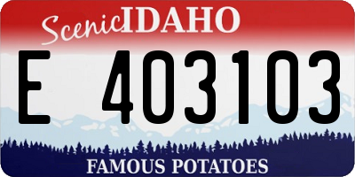 ID license plate E403103