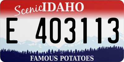 ID license plate E403113