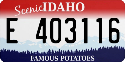 ID license plate E403116