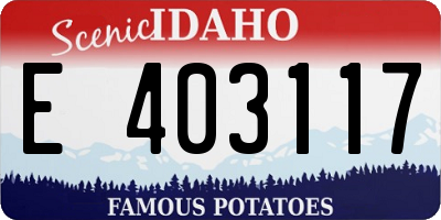 ID license plate E403117