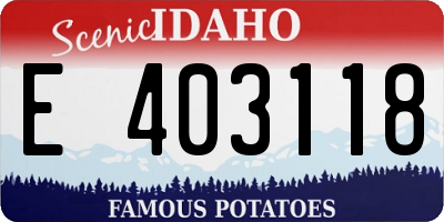 ID license plate E403118