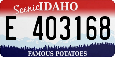 ID license plate E403168