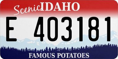ID license plate E403181