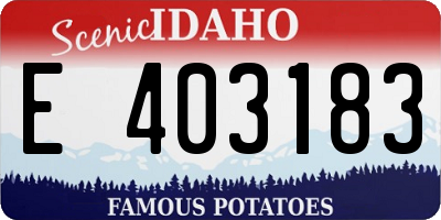 ID license plate E403183