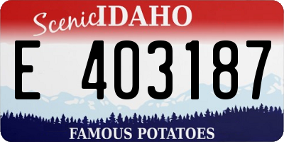 ID license plate E403187