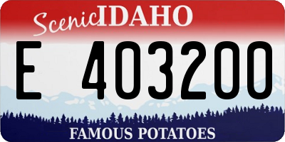 ID license plate E403200