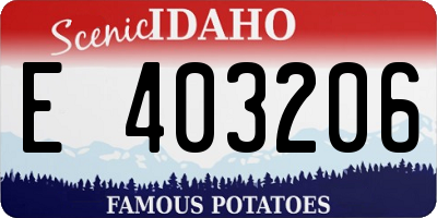 ID license plate E403206