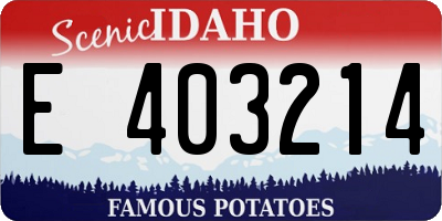 ID license plate E403214