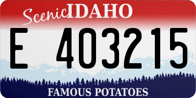 ID license plate E403215