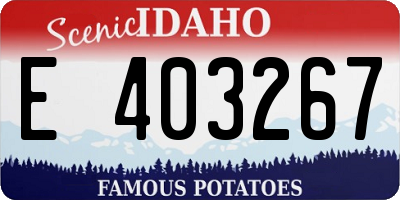 ID license plate E403267