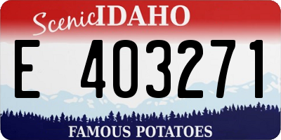 ID license plate E403271
