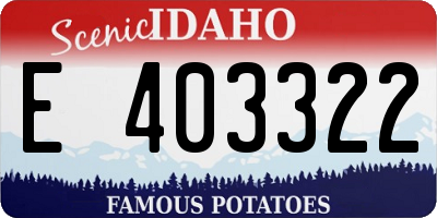 ID license plate E403322