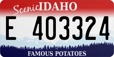 ID license plate E403324