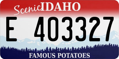 ID license plate E403327
