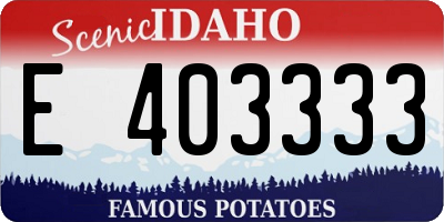 ID license plate E403333