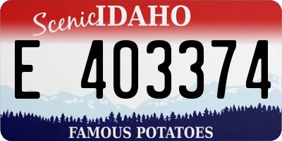 ID license plate E403374