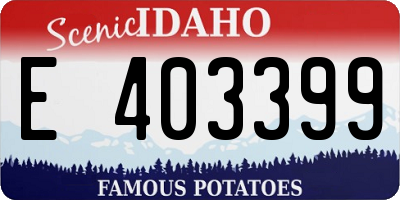 ID license plate E403399