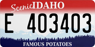 ID license plate E403403