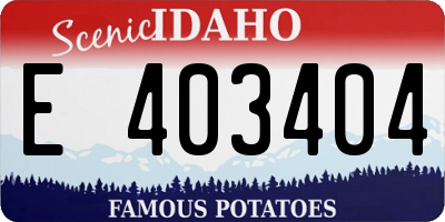ID license plate E403404