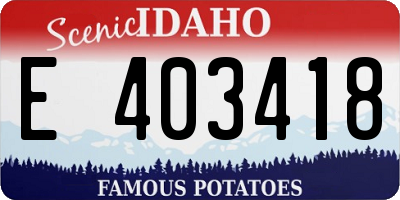 ID license plate E403418