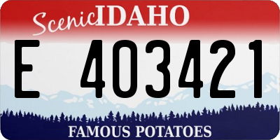 ID license plate E403421