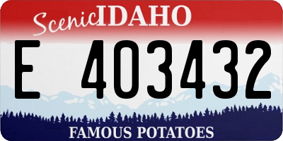 ID license plate E403432