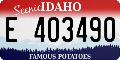 ID license plate E403490
