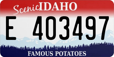 ID license plate E403497