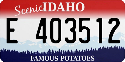 ID license plate E403512