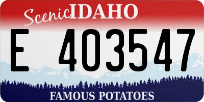 ID license plate E403547