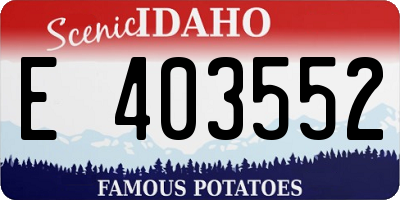 ID license plate E403552