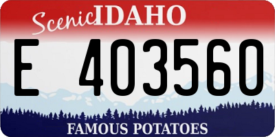 ID license plate E403560