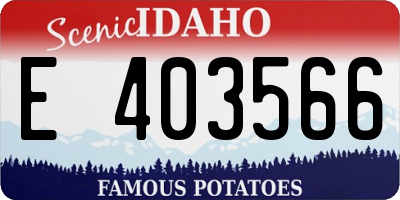 ID license plate E403566