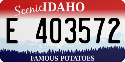 ID license plate E403572