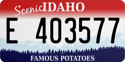 ID license plate E403577