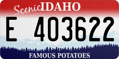 ID license plate E403622
