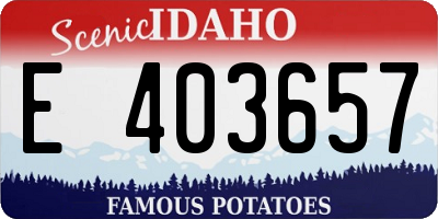 ID license plate E403657