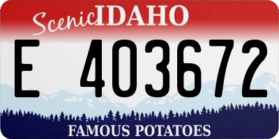 ID license plate E403672