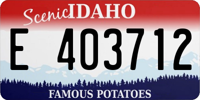 ID license plate E403712