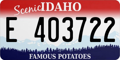 ID license plate E403722