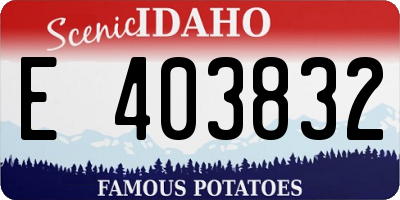 ID license plate E403832