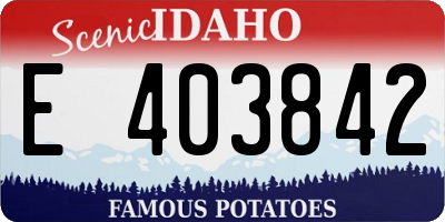 ID license plate E403842