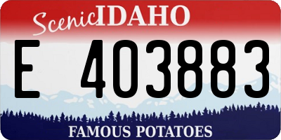 ID license plate E403883